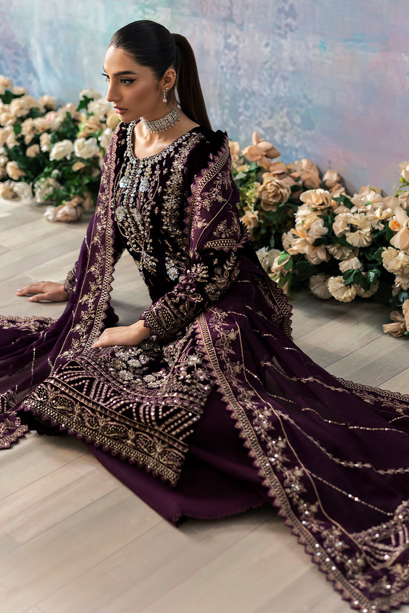 Gulaal | Celeste Velvet 24 | Plum by Gulaal - Designer Dress - Type: Ladies Clothes - Available at Libayah - 100% Original