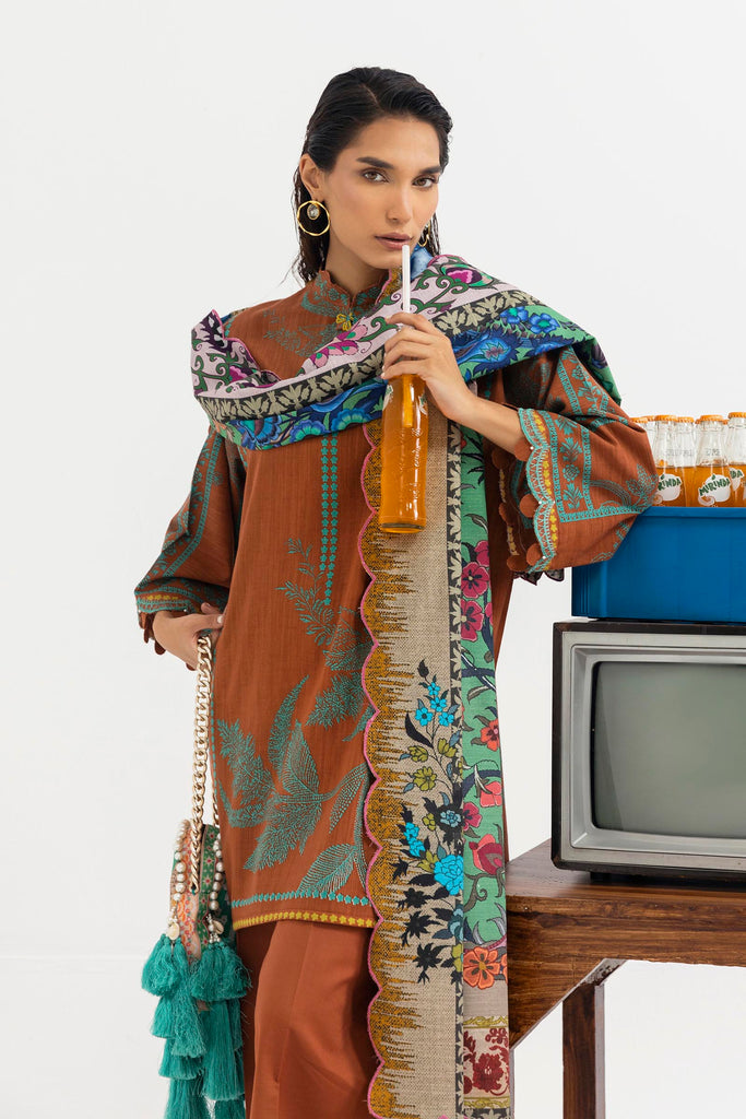 Sana Safinaz | Mahay Winter 25 | H255-005B-3CQ by Sana Safinaz - Designer Dress  - Type : Ladies Clothes - Available at Libayah - 100% Original 