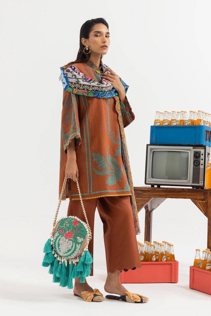 Sana Safinaz | Mahay Winter 25 | H255-005B-3CQ by Sana Safinaz - Designer Dress  - Type : Ladies Clothes - Available at Libayah - 100% Original 