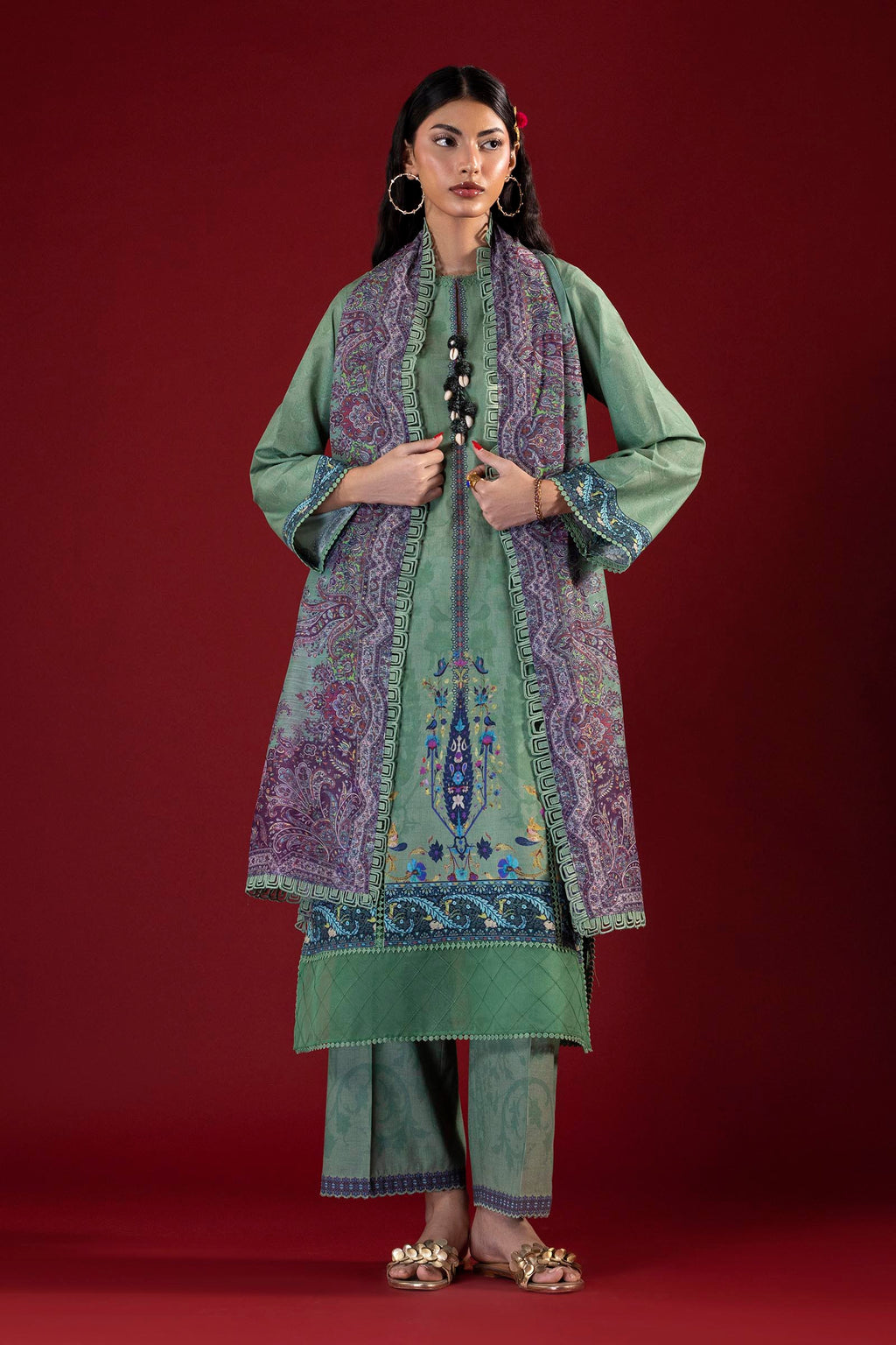 Sana Safinaz | Mahay Summer 26 | H264-003B-3AG by Sana Safinaz - Designer Dress  - Type : Ladies Clothes - Available at Libayah - 100% Original 