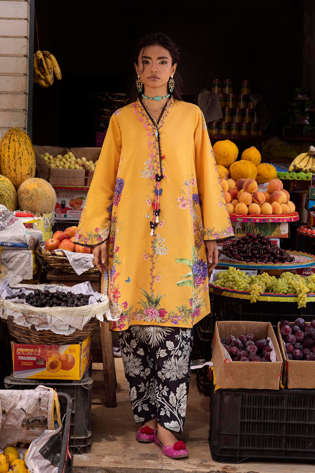 Sana Safinaz | Mahay Summer 26 |  H264-005A-2C by Sana Safinaz - Designer Dress  - Type : Ladies Clothes - Available at Libayah - 100% Original 