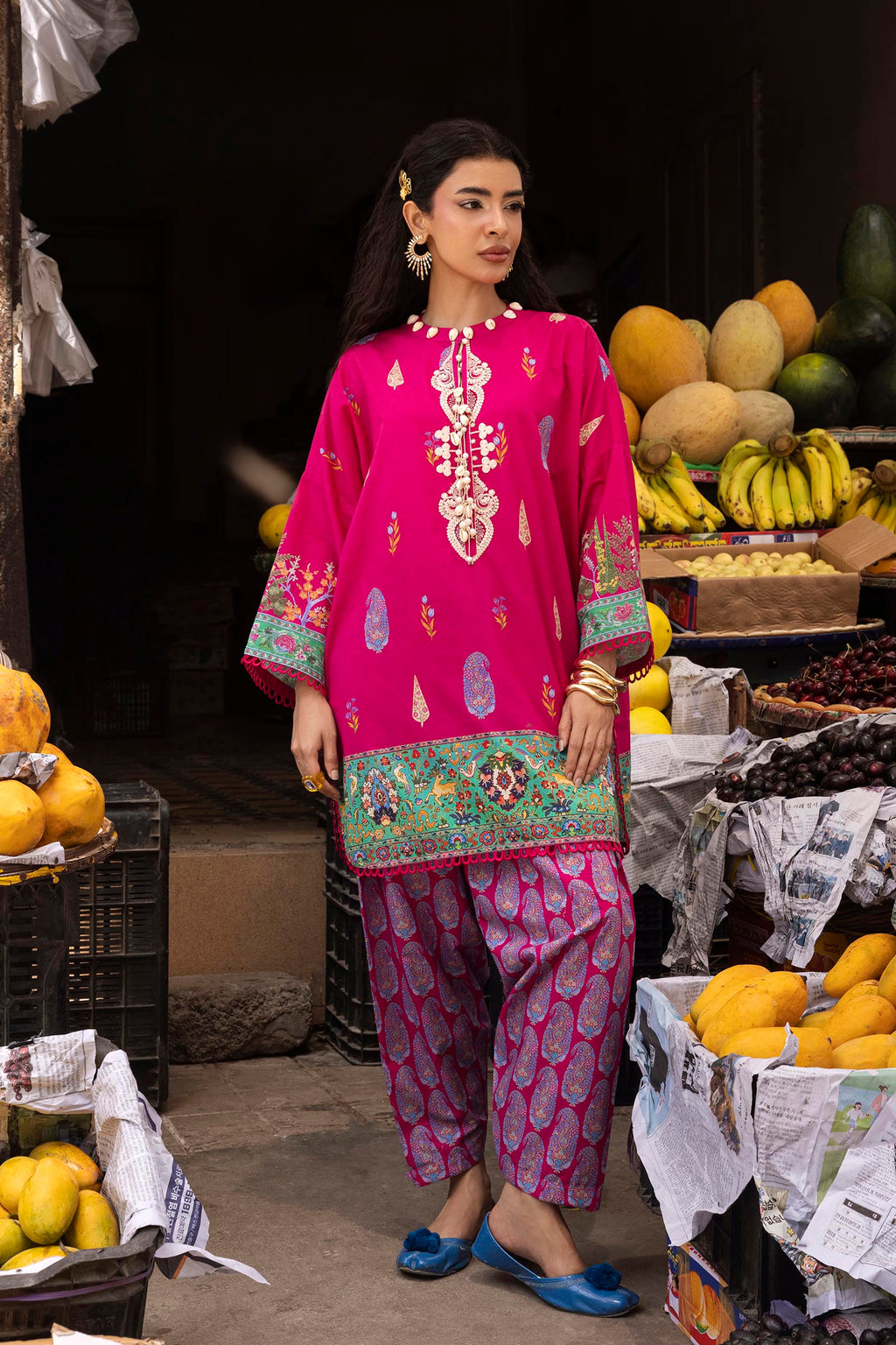 Sana Safinaz | Mahay Summer 26 | H264-006B-2AC by Sana Safinaz - Designer Dress  - Type : Ladies Clothes - Available at Libayah - 100% Original 
