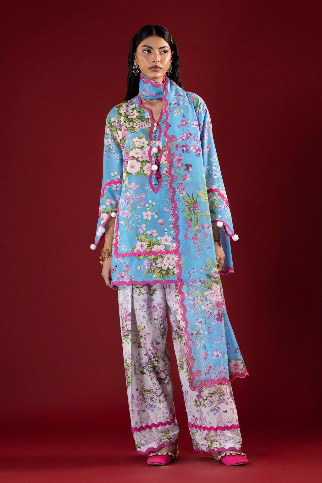 Sana Safinaz | Mahay Summer 26 | H264-007A-3AG by Sana Safinaz - Designer Dress  - Type : Ladies Clothes - Available at Libayah - 100% Original 