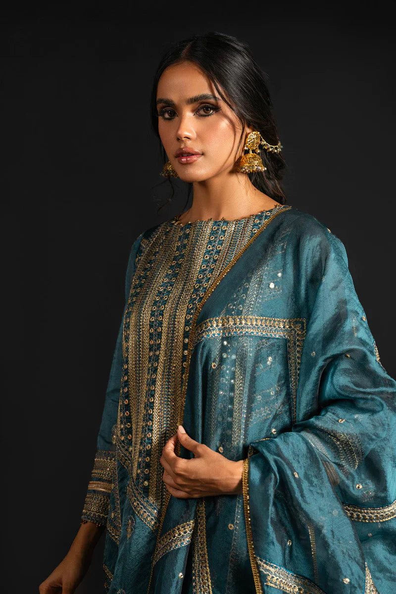 Alkaram | Heavy Formals 24 | HF-01-24-Teal by Alkaram - Designer Dress - Type: Ladies Clothes - Available at Libayah - 100% Original