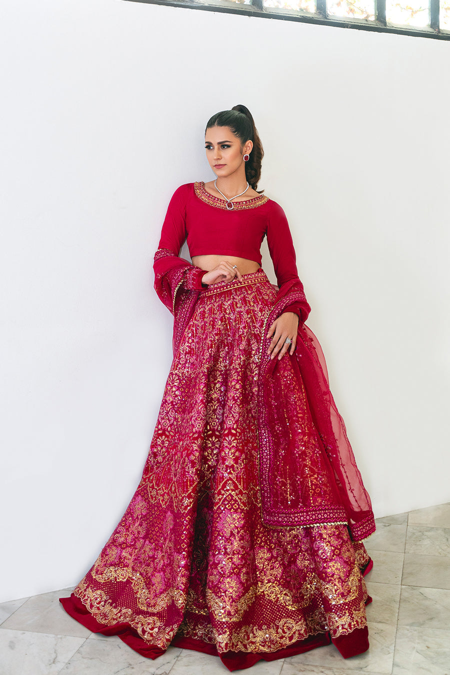 Saira Rizwan | Naqsh Festive 2024 | SRN24-04 SHARMAS by Saira Rizwan - Designer Dress - Type: Ladies Clothes - Available at Libayah - 100% Original