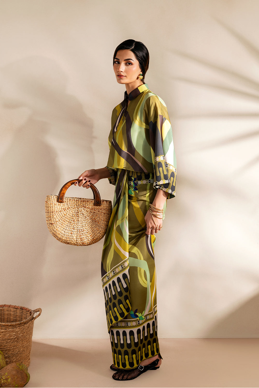 GOLDEN GUAVA - SRSP-25-07 – authentic Pakistani dress from the Saira Rizwan Silk Coords 25 collection for women in the UK.