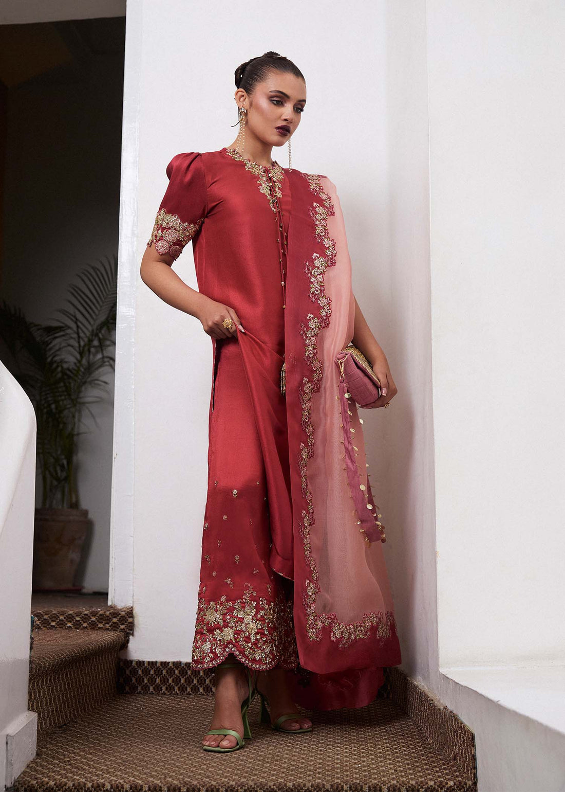 Hussain Rehar | SS Luxury Pret 25 | Tram by Hussain Rehar - Designer Dress - Type: Ladies Clothes - Available at Libayah - 100% Original