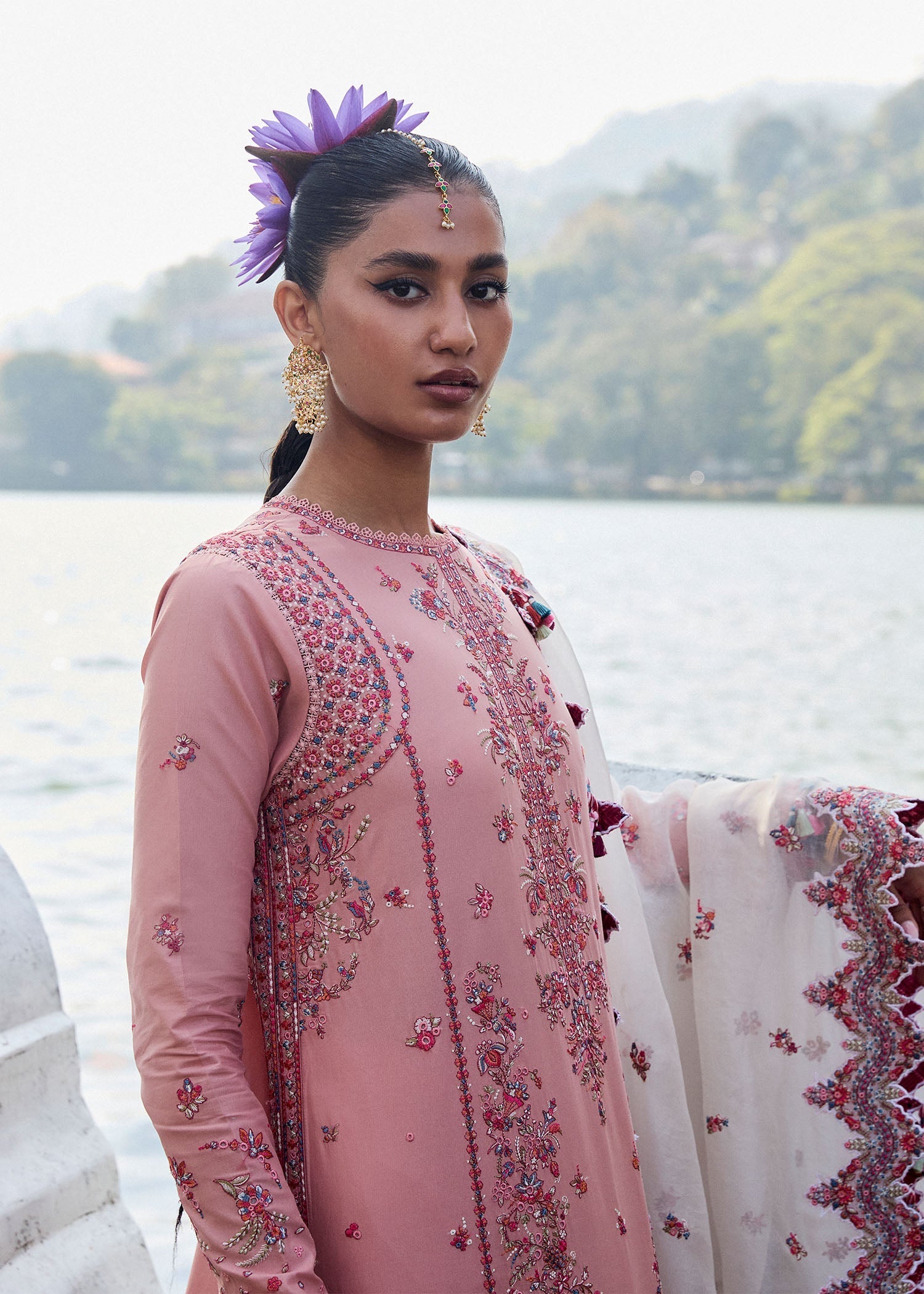 Hussain Rehar | Luxury Lawn 25 | Peaar by Hussain Rehar - Designer Dress - Type: Ladies Clothes - Available at Libayah - 100% Original