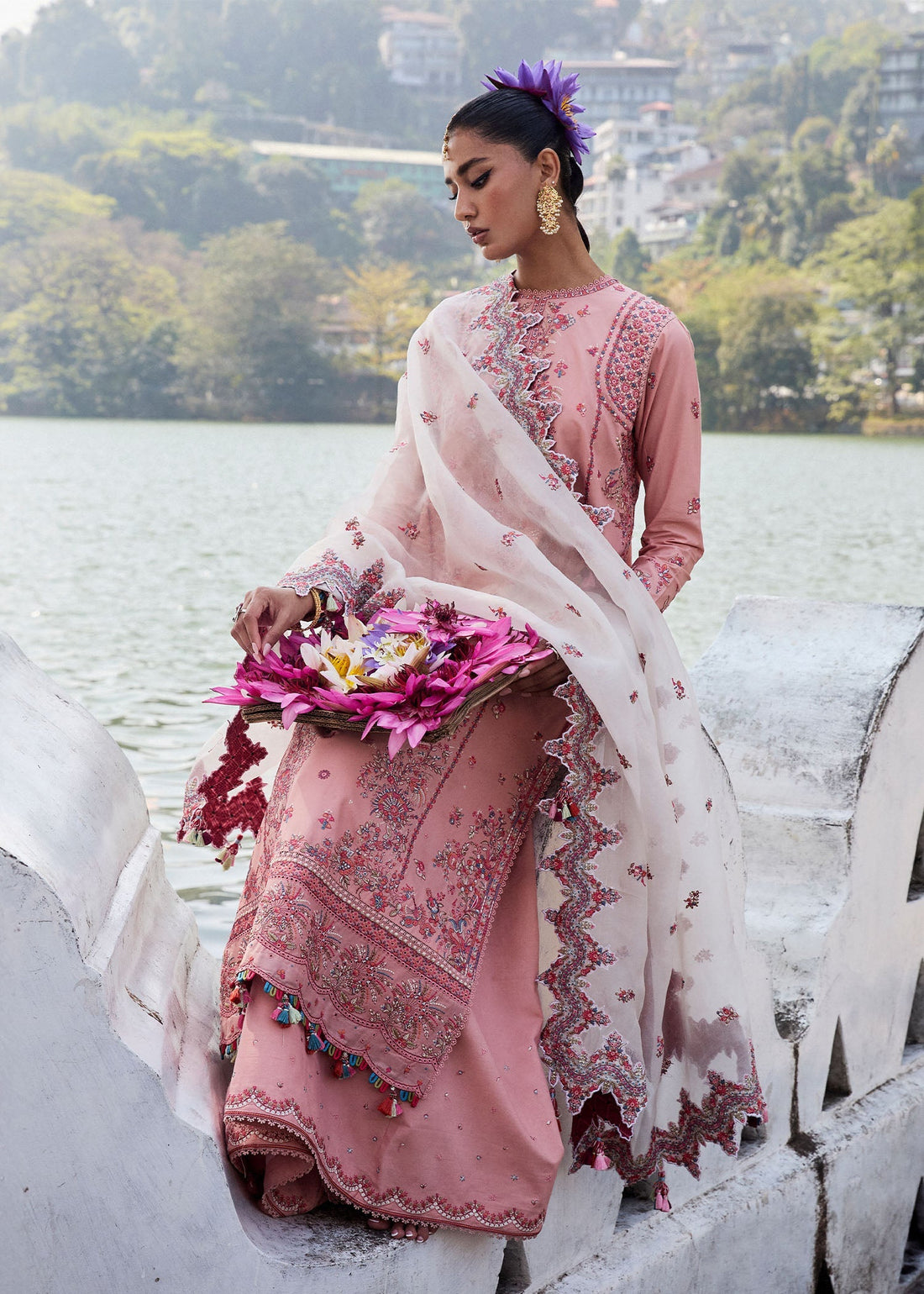 Hussain Rehar | Luxury Lawn 25 | Peaar by Hussain Rehar - Designer Dress - Type: Ladies Clothes - Available at Libayah - 100% Original