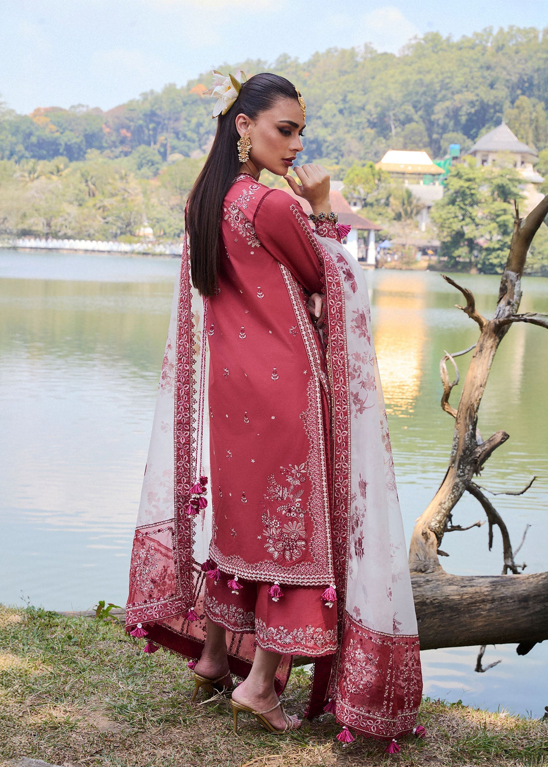 Hussain Rehar | Luxury Lawn 25 | Flare by Hussain Rehar - Designer Dress - Type: Ladies Clothes - Available at Libayah - 100% Original