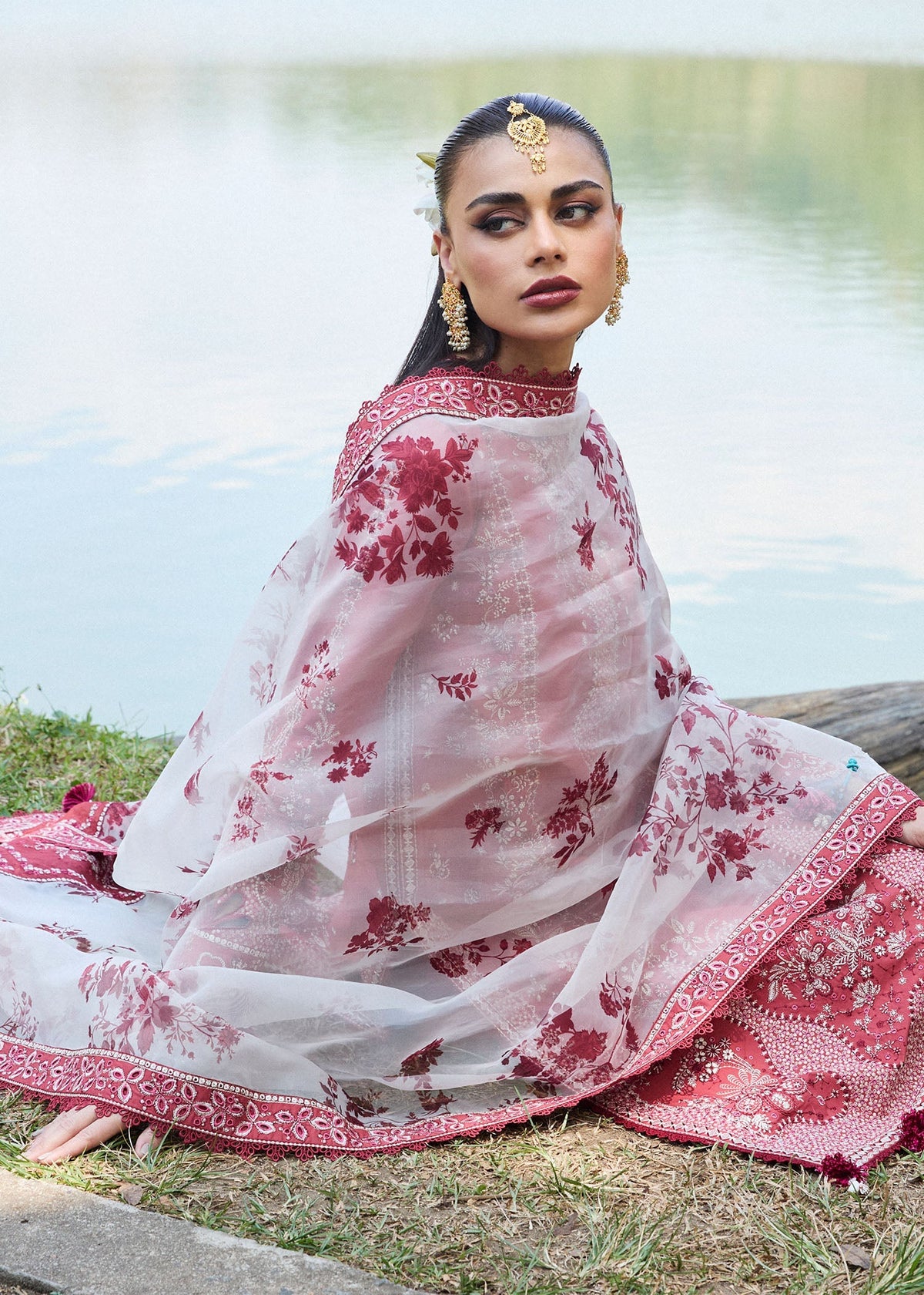 Hussain Rehar | Luxury Lawn 25 | Flare by Hussain Rehar - Designer Dress - Type: Ladies Clothes - Available at Libayah - 100% Original