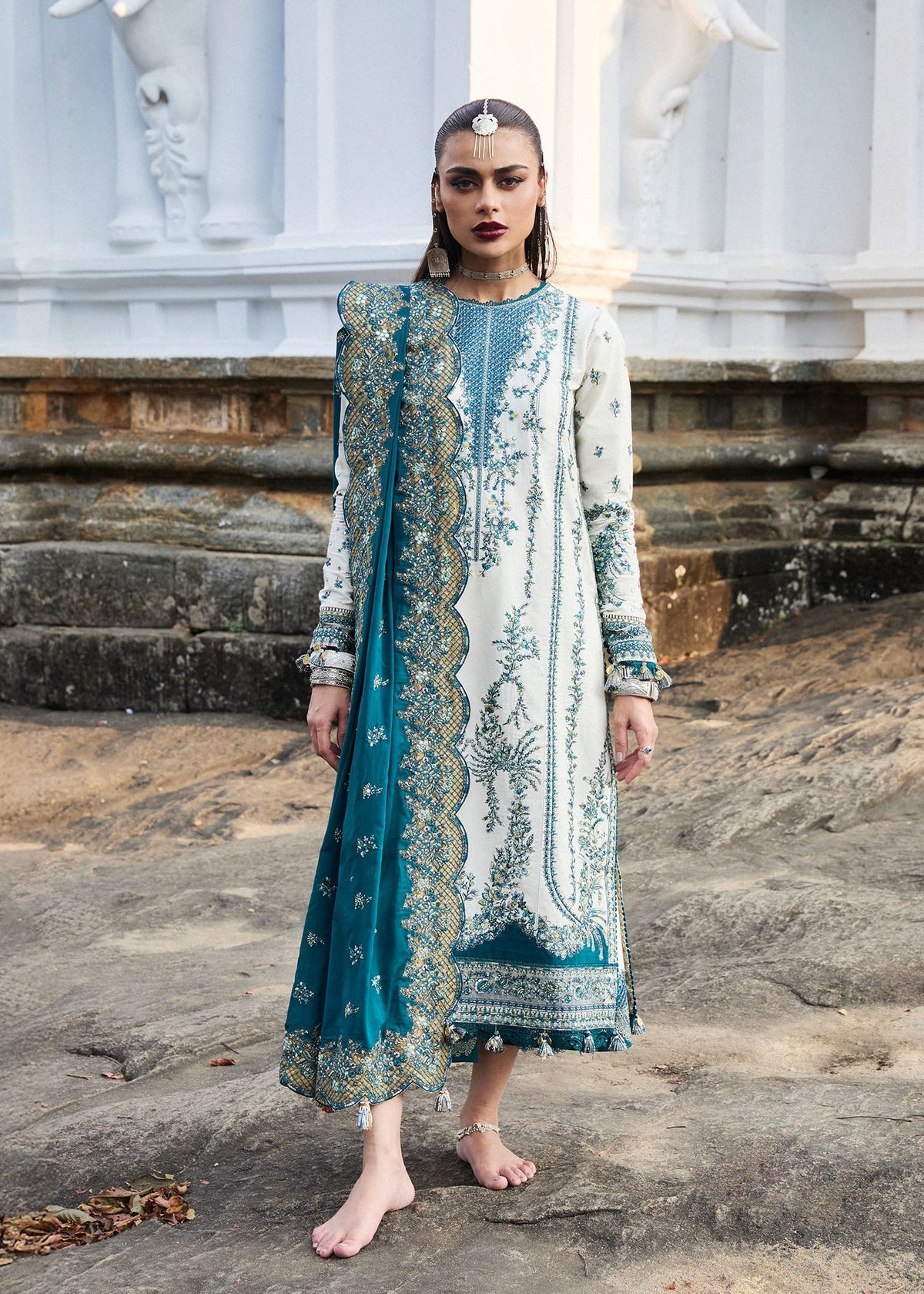 Hussain Rehar | Luxury Lawn 25 | Veil by Hussain Rehar - Designer Dress - Type: Ladies Clothes - Available at Libayah - 100% Original