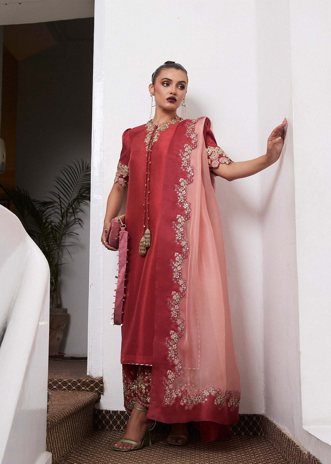 Hussain Rehar | SS Luxury Pret 25 | Tram by Hussain Rehar - Designer Dress - Type: Ladies Clothes - Available at Libayah - 100% Original