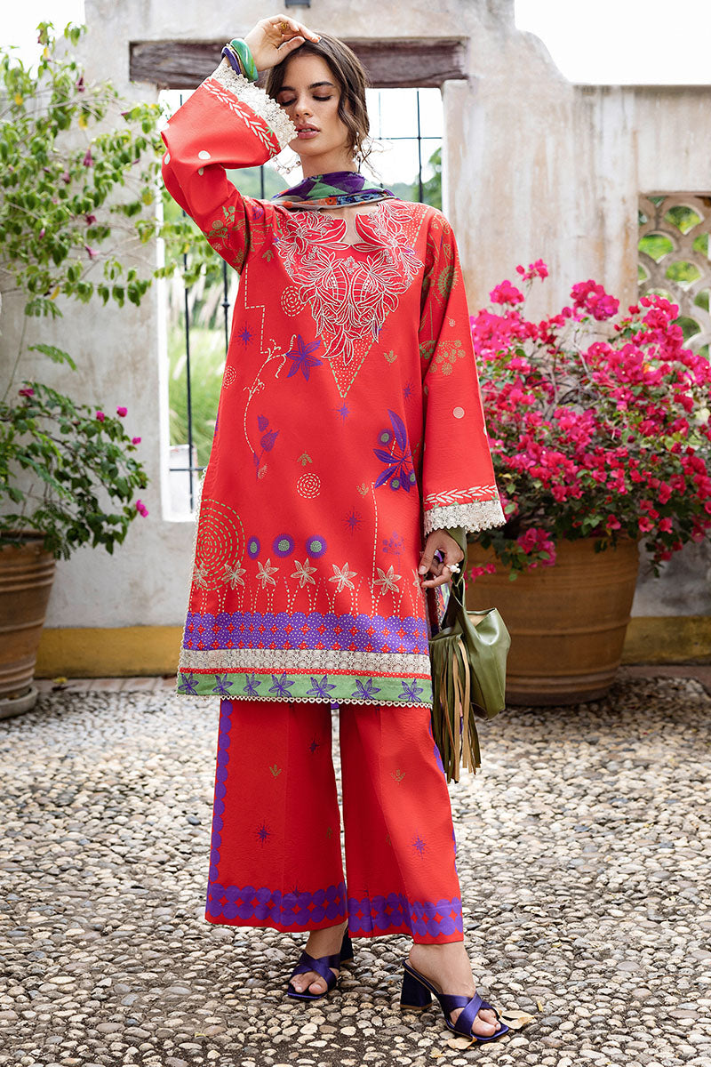 Mushq | Mirasol Printed Cambric | Carmin Rosa by Mushq - Designer Dress  - Type : Ladies Clothes - Available at Libayah - 100% Original 