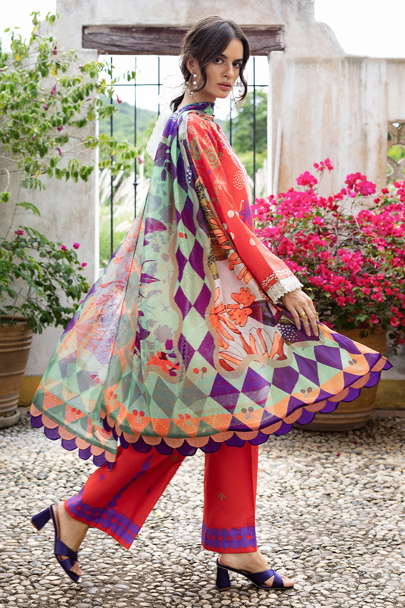 Mushq | Mirasol Printed Cambric | Carmin Rosa by Mushq - Designer Dress  - Type : Ladies Clothes - Available at Libayah - 100% Original 