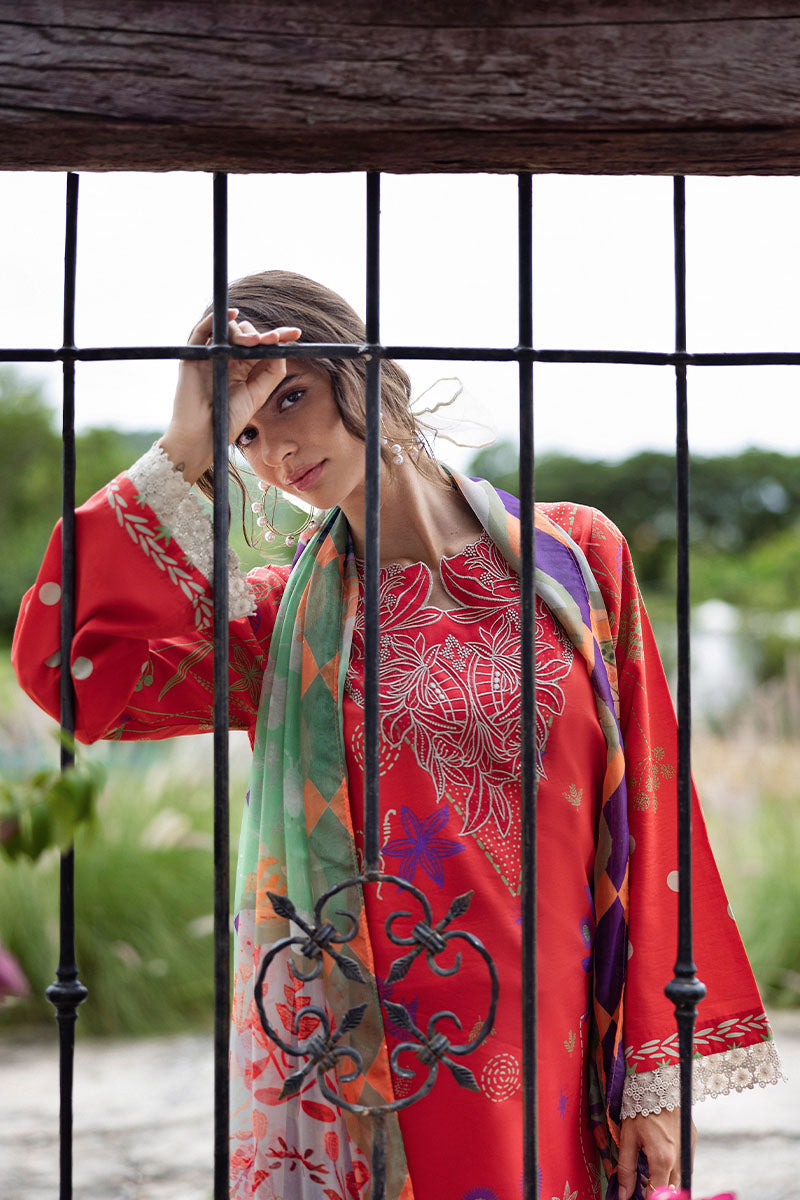 Mushq | Mirasol Printed Cambric | Carmin Rosa by Mushq - Designer Dress  - Type : Ladies Clothes - Available at Libayah - 100% Original 