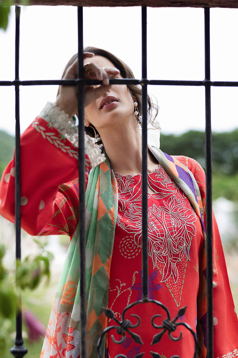 Mushq | Mirasol Printed Cambric | Carmin Rosa by Mushq - Designer Dress  - Type : Ladies Clothes - Available at Libayah - 100% Original 