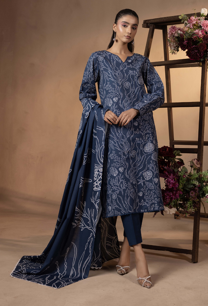 Humdum | Raya Khaddar |  Raya - D09 by Humdum - Designer Dress - Type: Ladies Clothes - Available at Libayah - 100% Original