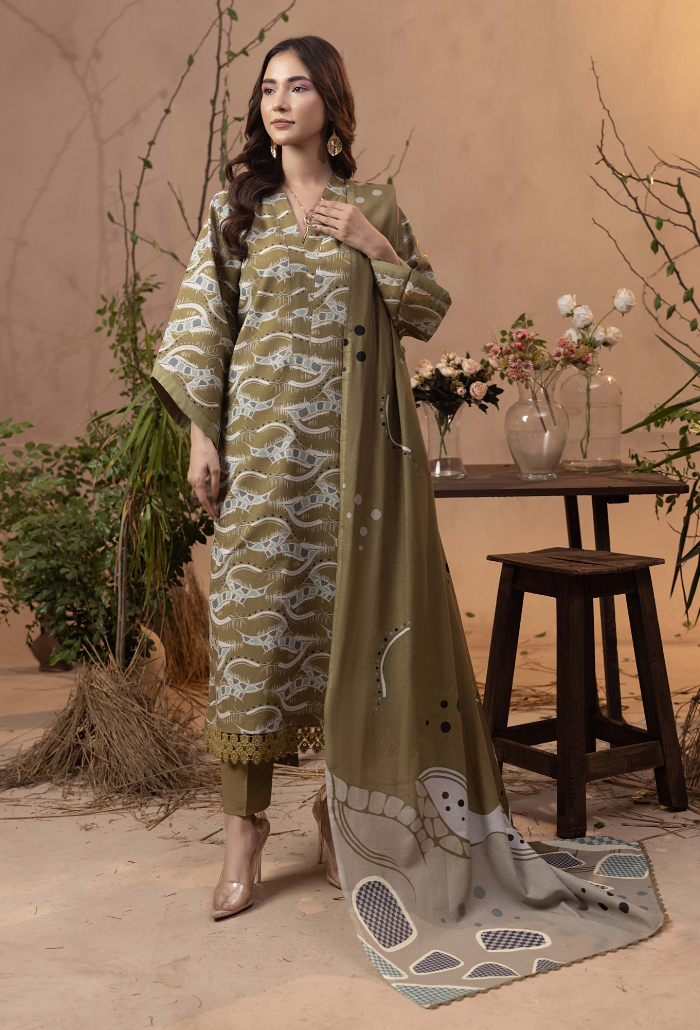Humdum | Raya Khaddar |  Raya - D08 by Humdum - Designer Dress - Type: Ladies Clothes - Available at Libayah - 100% Original