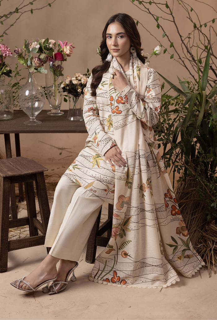 Humdum | Raya Khaddar |  Raya - D04 by Humdum - Designer Dress - Type: Ladies Clothes - Available at Libayah - 100% Original