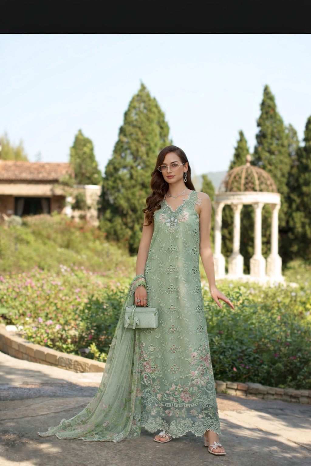 Saadia Asad | Luxury Eid Schiffli Laserkari 26 | D7 - B - Florine by Saadia Asad - Designer Dress  - Type : Ladies Clothes - Available at Libayah - 100% Original 