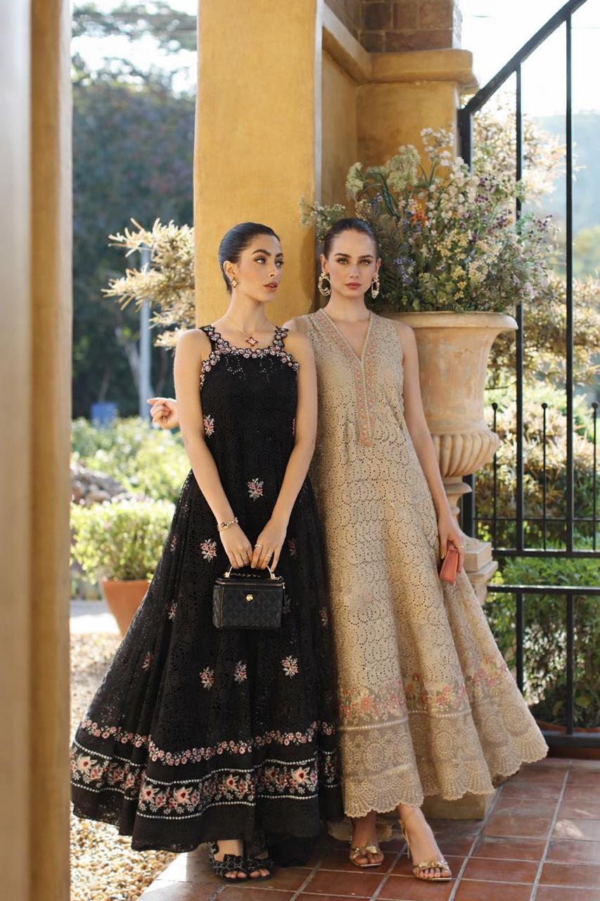 Saadia Asad | Luxury Eid Schiffli Laserkari 26 | D5 - B - Lunaria by Saadia Asad - Designer Dress  - Type : Ladies Clothes - Available at Libayah - 100% Original 