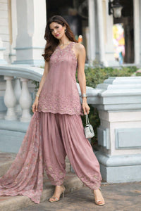 Noor by Saadia Asad | Eid Luxe Chikankari 26 | D8 - Rosewood Blush by Noor by Saadia Asad - Designer Dress  - Type : Ladies Clothes - Available at Libayah - 100% Original 