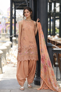 Noor by Saadia Asad | Eid Luxe Chikankari 26 | D6 - Apricot Allure by Noor by Saadia Asad - Designer Dress  - Type : Ladies Clothes - Available at Libayah - 100% Original 