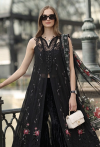 Noor by Saadia Asad | Eid Luxe Chikankari 26 | D5 -Cross stitch Black by Noor by Saadia Asad - Designer Dress  - Type : Ladies Clothes - Available at Libayah - 100% Original 