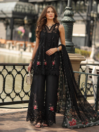 Noor by Saadia Asad | Eid Luxe Chikankari 26 | D5 -Cross stitch Black by Noor by Saadia Asad - Designer Dress  - Type : Ladies Clothes - Available at Libayah - 100% Original 