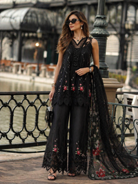 Noor by Saadia Asad | Eid Luxe Chikankari 26 | D5 -Cross stitch Black by Noor by Saadia Asad - Designer Dress  - Type : Ladies Clothes - Available at Libayah - 100% Original 