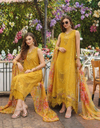 Noor by Saadia Asad | Eid Luxe Chikankari 26 | D10 - Amber Yellow by Noor by Saadia Asad - Designer Dress  - Type : Ladies Clothes - Available at Libayah - 100% Original 