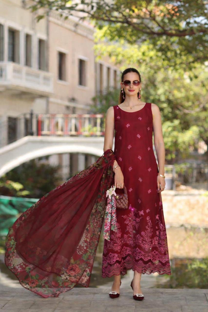 Noor by Saadia Asad | Eid Luxe Printkhaas 26 | D1 - A - Ruby - Designer Dress - Type : Ladies Clothes - Available at Libayah - 100% Original