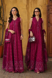 Noor by Saadia Asad | Luxury Eid Schiffli Laserkari 26 | D4 -Fuchia Elegance by Noor by Saadia Asad - Designer Dress  - Type : Ladies Clothes - Available at Libayah - 100% Original 