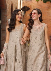 Noor by Saadia Asad | Luxury Eid Schiffli Laserkari 26 | D7 -Gris Tourtelle by Noor by Saadia Asad - Designer Dress  - Type : Ladies Clothes - Available at Libayah - 100% Original 