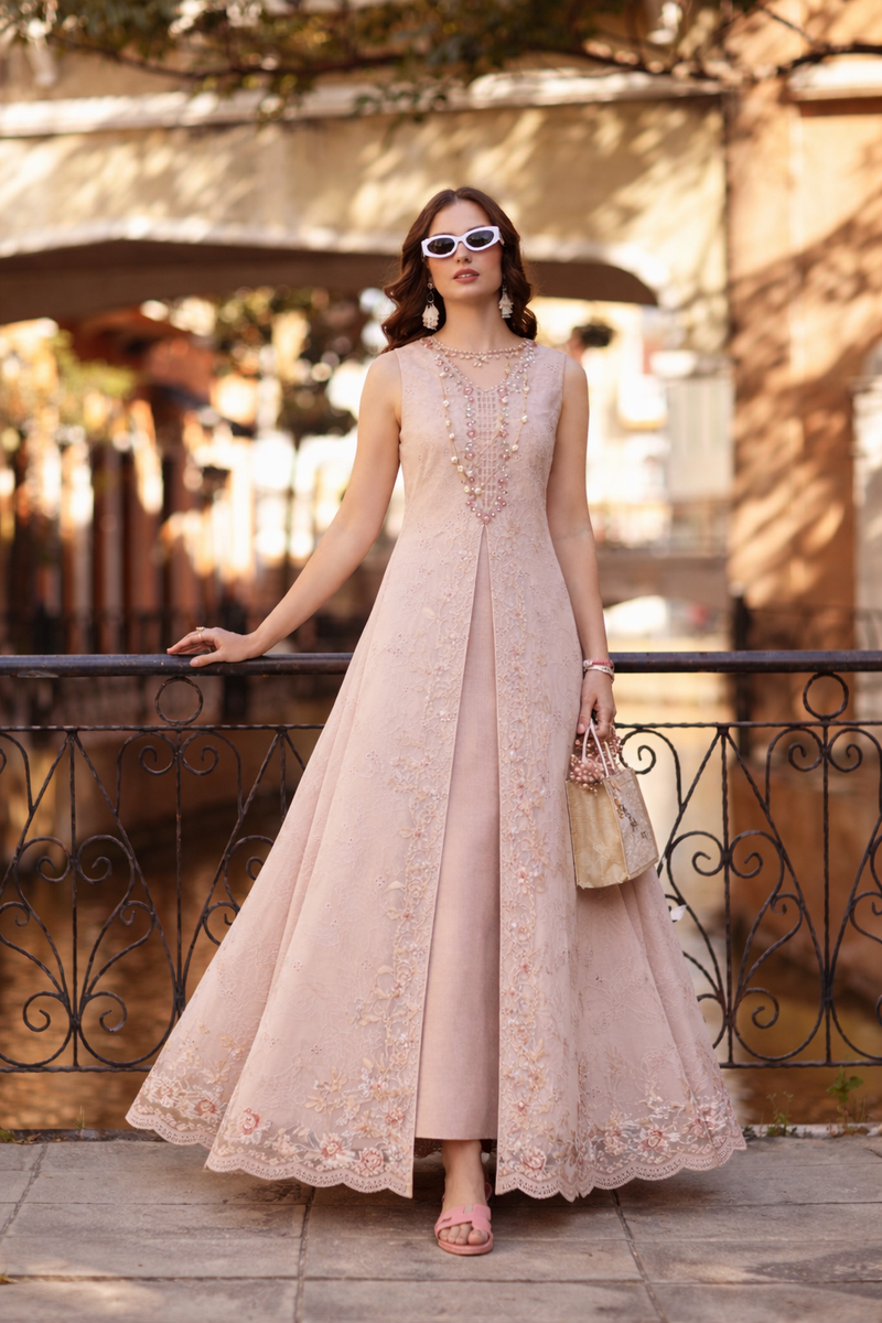 Noor by Saadia Asad | Eid Luxe Printkhaas 26 | D6 - B - Ballet Pink - Designer Dress - Type : Ladies Clothes - Available at Libayah - 100% Original