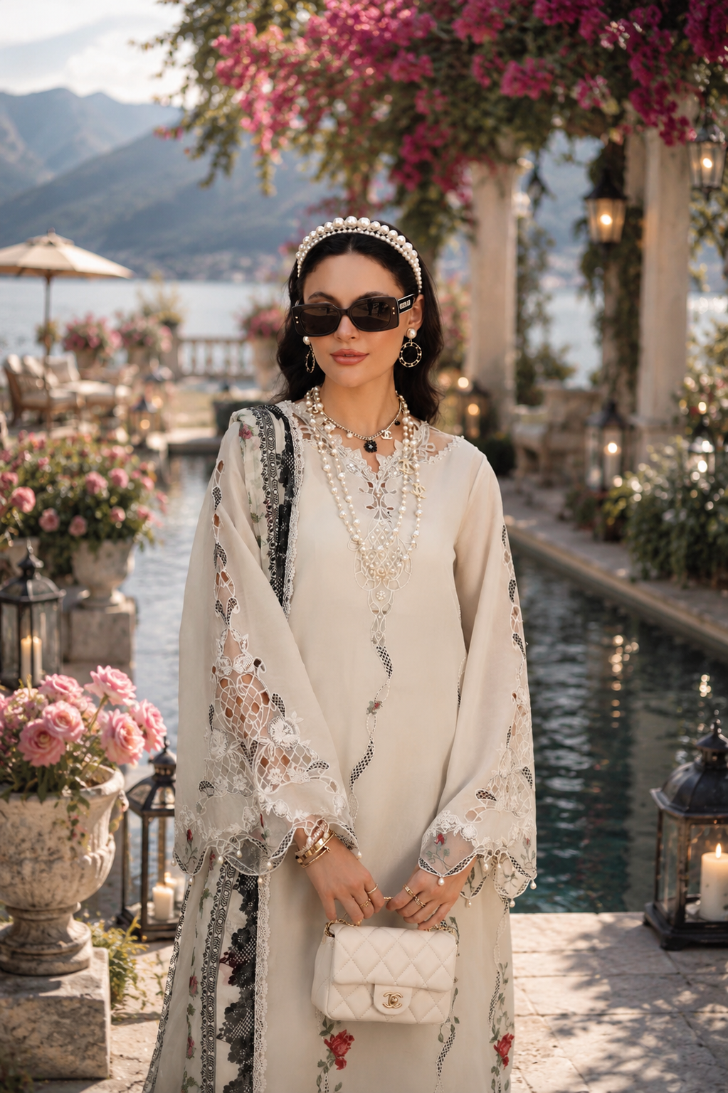 Noor by Saadia Asad | Noor Eid Printskhas 26 | D7  Ivory Heritage - by Libayah - Registered Vendor of : Noor by Saadia Asad - 100% Original Designer Dress