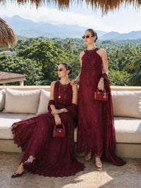 Noor by Saadia Asad | Luxury Eid Schiffli Laserkari 26 | D12 -Amalfi Rouge by Noor by Saadia Asad - Designer Dress  - Type : Ladies Clothes - Available at Libayah - 100% Original 