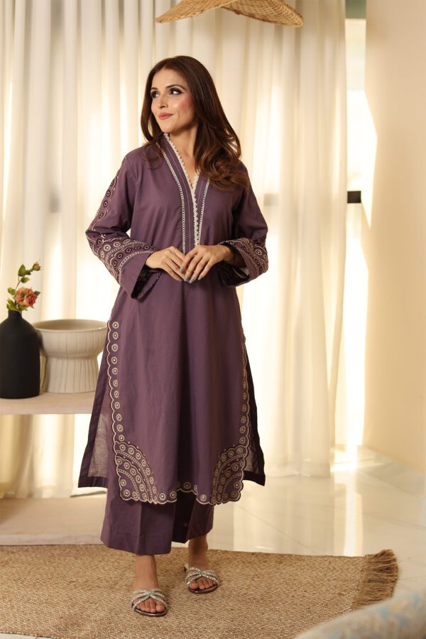 Flairs Studio | Luxury Pret | PLUM by Flairs Studio - Designer Dress - Type: Luxury - Available at Libayah - 100% Original