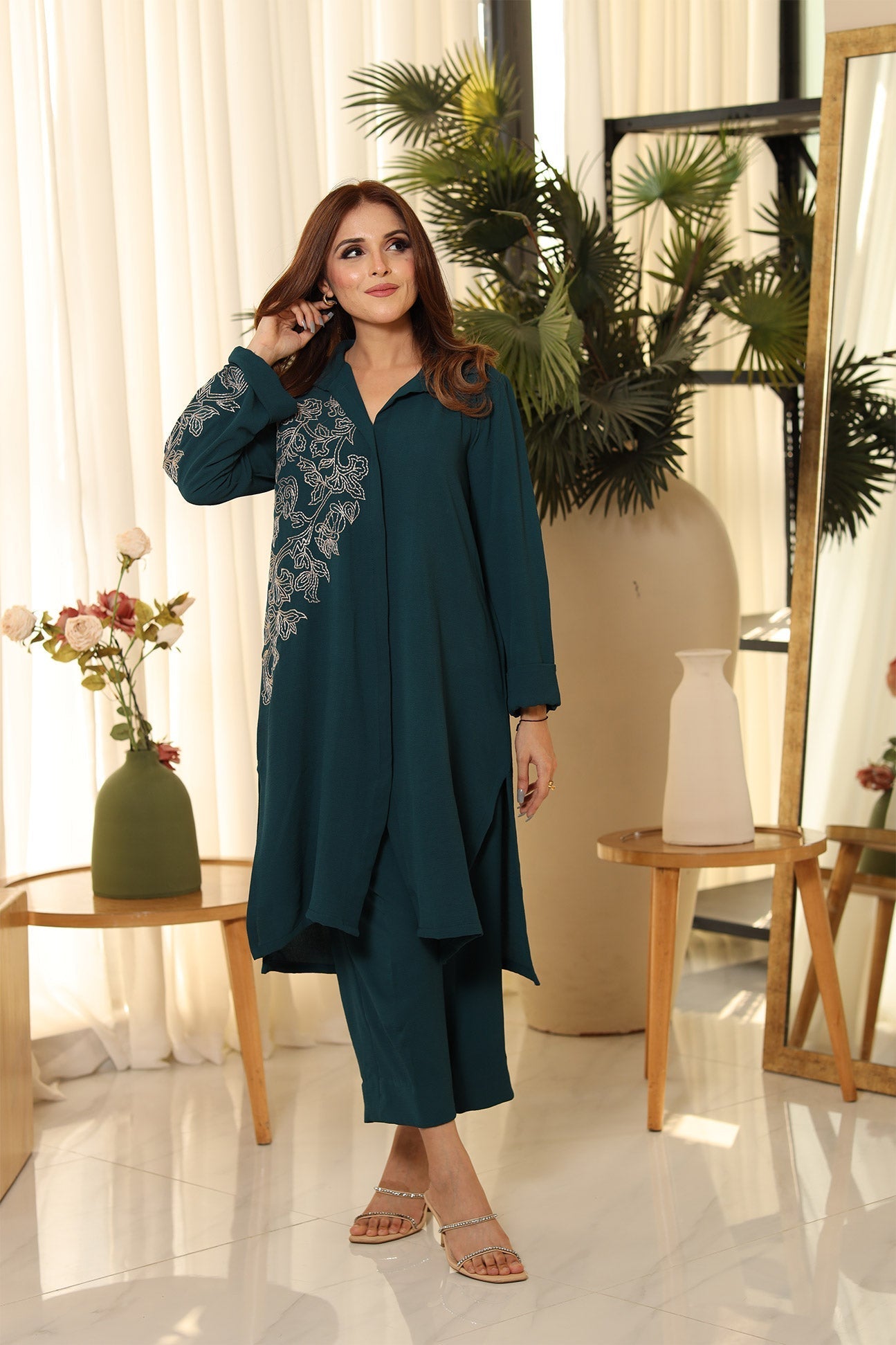 Flairs Studio | Luxury Pret | TEAL by Flairs Studio - Designer Dress - Type: Luxury - Available at Libayah - 100% Original