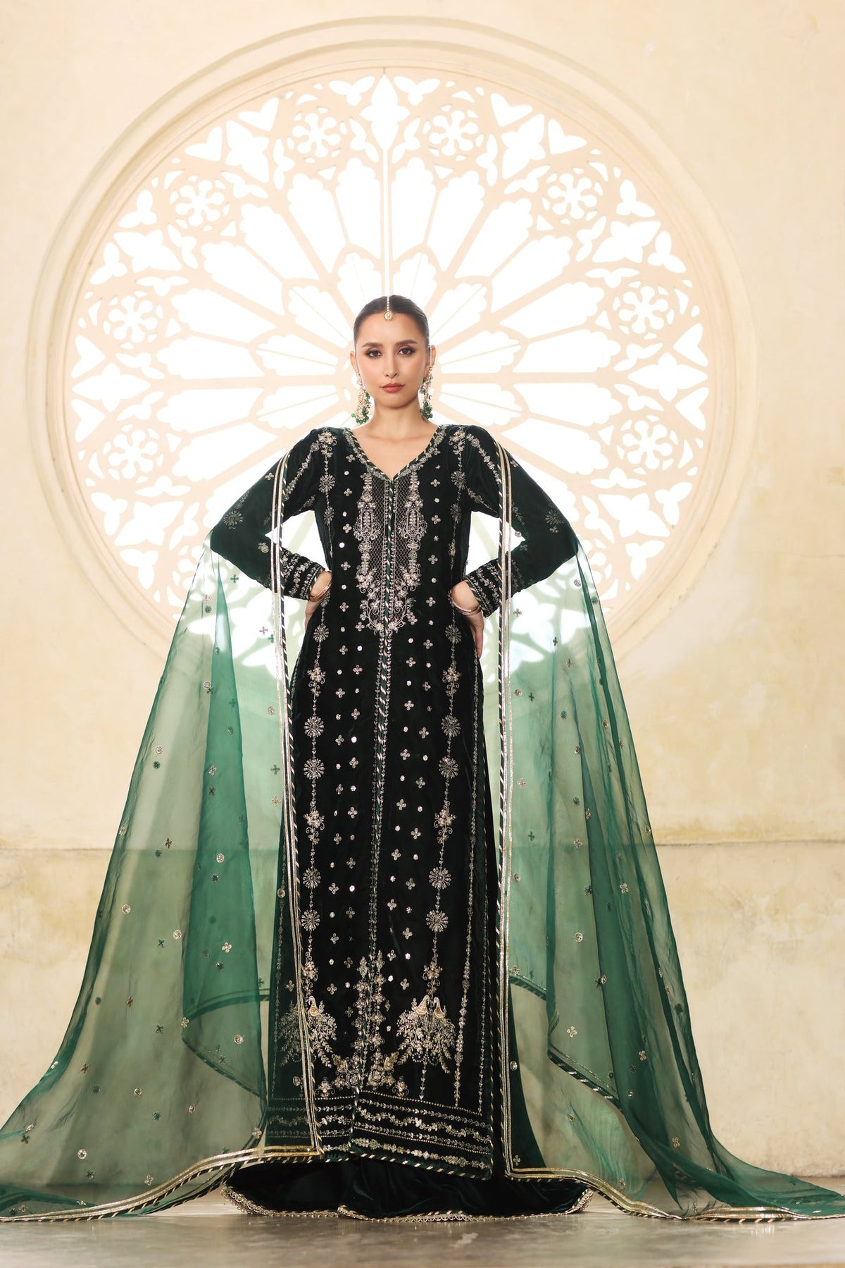 Noor by Saadia Asad | Handcrafted Velvet 25 |Zamurrud by Noor by Saadia Asad - Designer Dress - Type : Ladies Clothes - Available at Libayah - 100% Original 