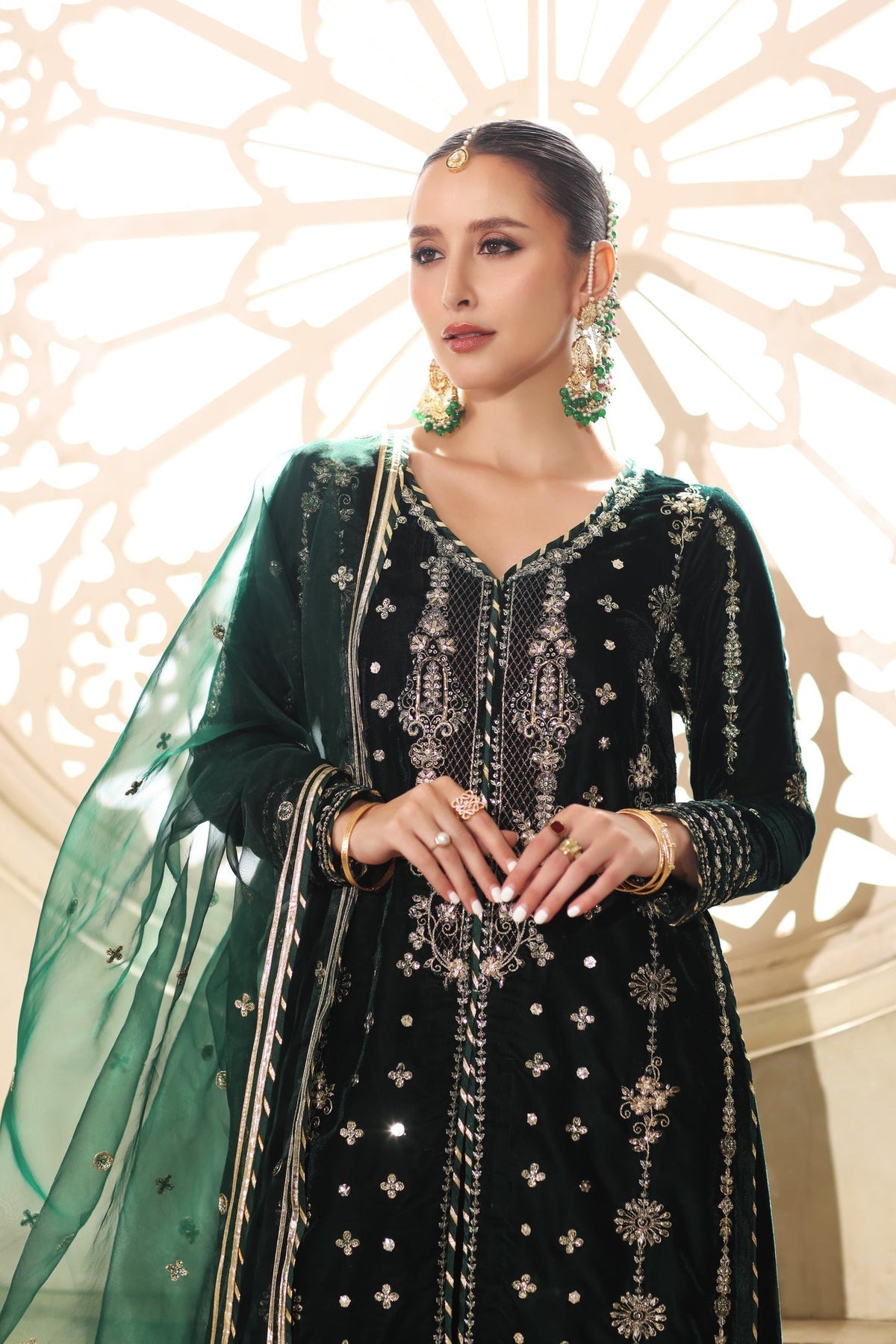 Noor by Saadia Asad | Handcrafted Velvet 25 |Zamurrud by Noor by Saadia Asad - Designer Dress - Type : Ladies Clothes - Available at Libayah - 100% Original 