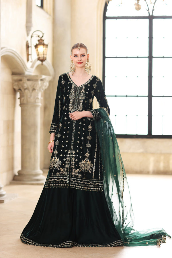 Noor by Saadia Asad | Handcrafted Velvet 25 |Zamurrud by Noor by Saadia Asad - Designer Dress - Type : Ladies Clothes - Available at Libayah - 100% Original 