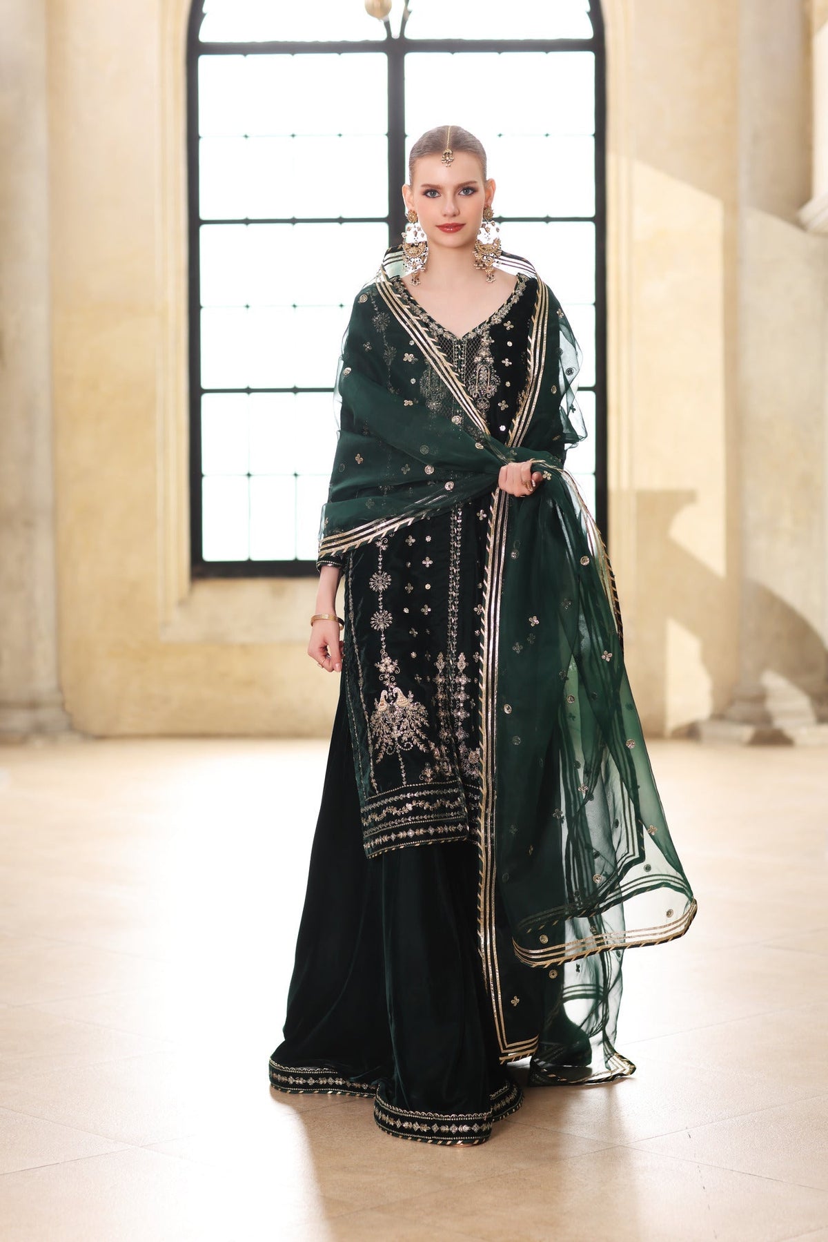 Noor by Saadia Asad | Handcrafted Velvet 25 |Zamurrud by Noor by Saadia Asad - Designer Dress - Type : Ladies Clothes - Available at Libayah - 100% Original 
