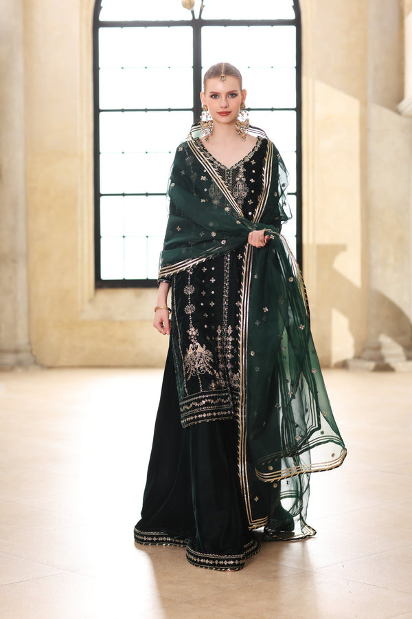 Noor by Saadia Asad | Handcrafted Velvet 25 |Zamurrud by Noor by Saadia Asad - Designer Dress - Type : Ladies Clothes - Available at Libayah - 100% Original 