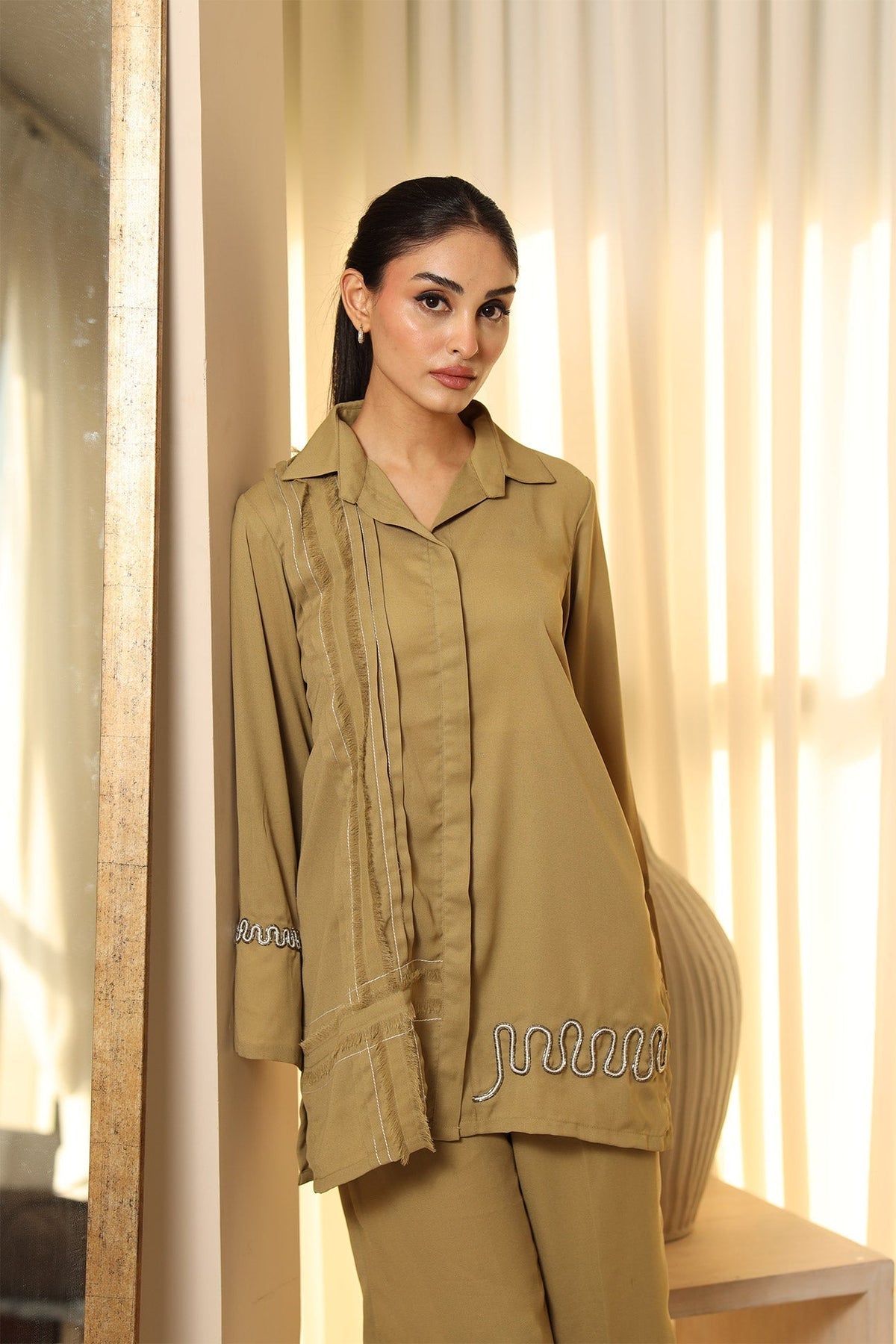 Flairs Studio | Luxury Pret | OLIVE by Flairs Studio - Designer Dress - Type: Luxury - Available at Libayah - 100% Original