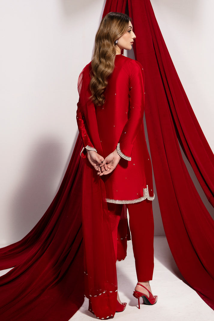 Raja Salahuddin | House of Mina | Crimson by Raja Salahuddin - Designer Dress - Type: Ladies Clothes - Available at Libayah - 100% Original