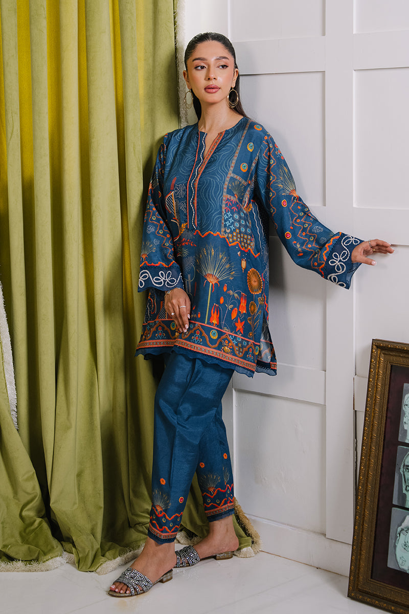 Mina Hassan | Signature Luxe 25 | Deep Teal Tapestry by Mina Hassan - Designer Dress - Type : Ladies Clothes - Available at Libayah - 100% Original 