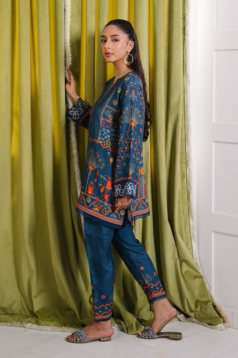 Mina Hassan | Signature Luxe 25 | Deep Teal Tapestry by Mina Hassan - Designer Dress - Type : Ladies Clothes - Available at Libayah - 100% Original 