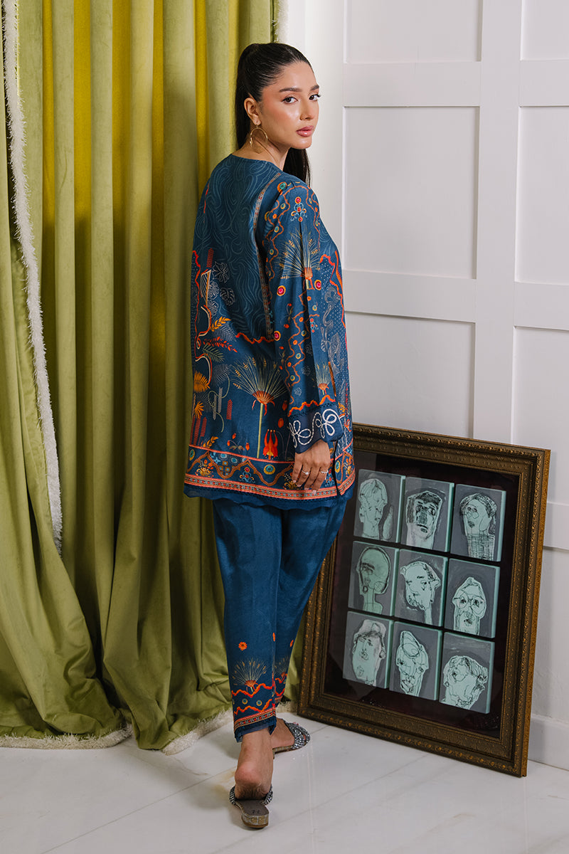 Mina Hassan | Signature Luxe 25 | Deep Teal Tapestry by Mina Hassan - Designer Dress - Type : Ladies Clothes - Available at Libayah - 100% Original 